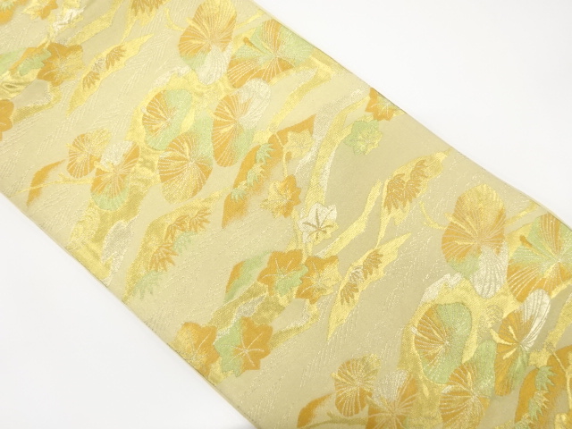 若松に紅葉模様織り出し　袋帯